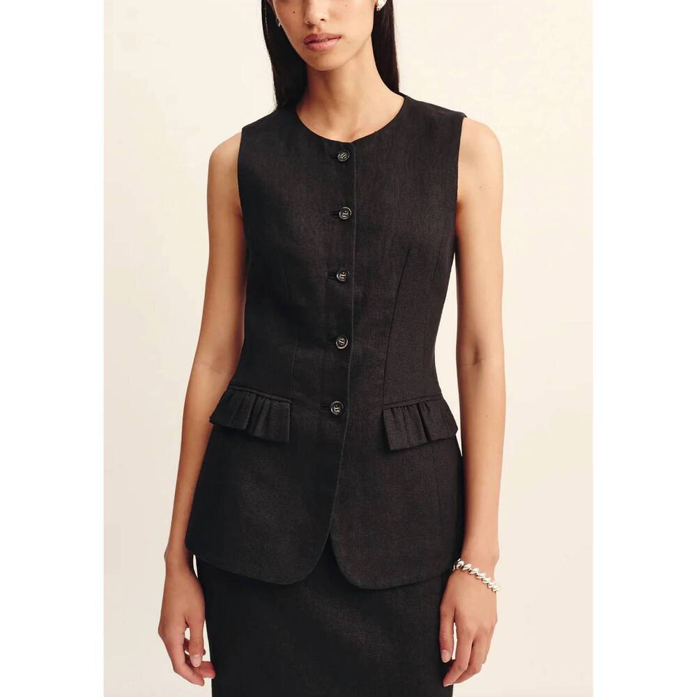 NEW POSSE matilda gilet vest in black